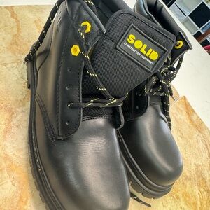 Solid Black and Yellow Men's Boots